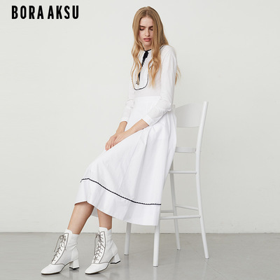 boraaksu2021秋季新款拼色花边