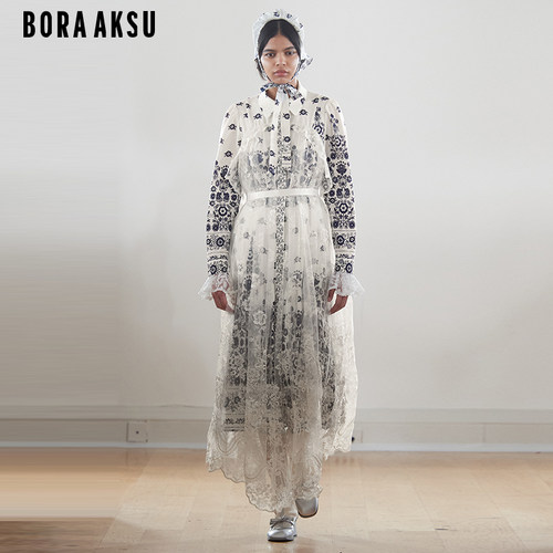 BORAAKSU泡泡袖印花连衣裙