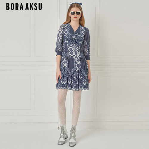 BORAAKSU收腰印花连衣裙