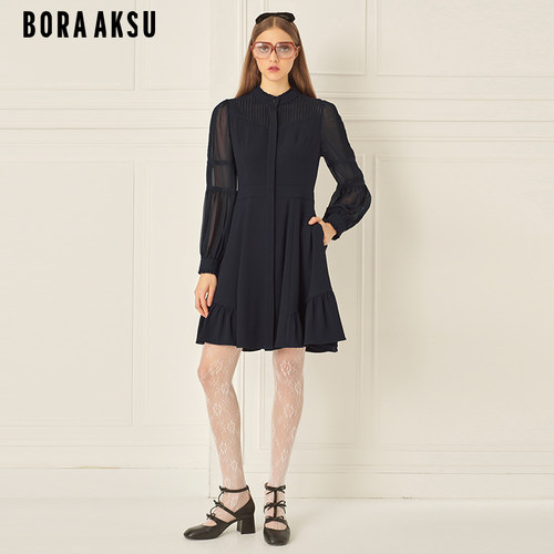 BORAAKSU褶裥装饰连衣裙