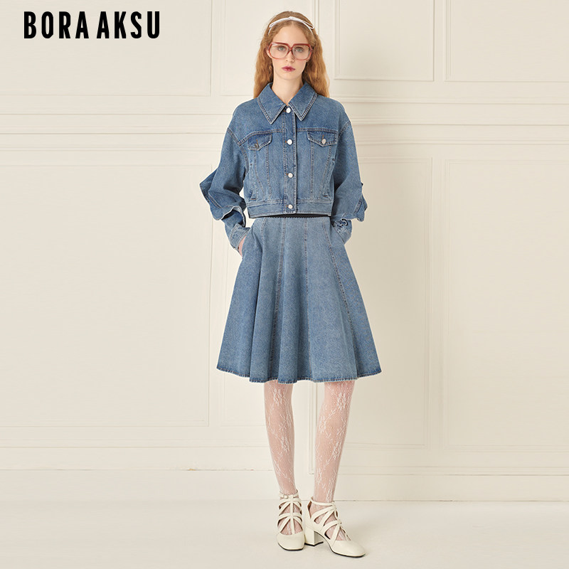 BORAAKSU下摆牛仔半身裙