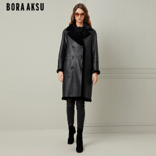 皮毛一体翻领长款 时尚 皮草大衣B1BHW9S200 新款 BORAAKSU2021冬季