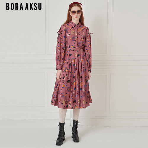 BORAAKSU收腰印花连衣裙