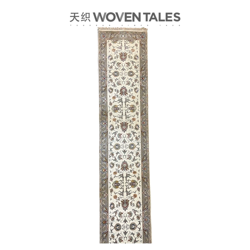 WOVENTALES天织中东进口手工羊毛加丝波斯Tabriz走廊毯410x81