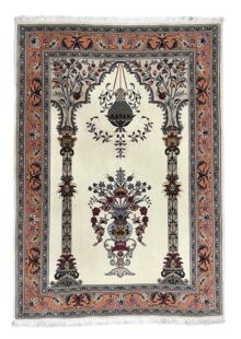 WOVENTALES天织中东进口羊毛加丝手工波斯Tabriz地毯客厅145x105