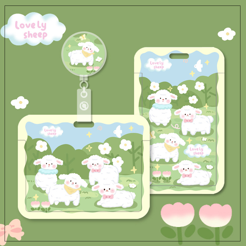 卡通校园卡套学生挂脖饭卡校牌保护套挂绳钥匙扣创意横版护士胸牌医生工作证件套门禁卡片地铁公交羊城通卡包图片
