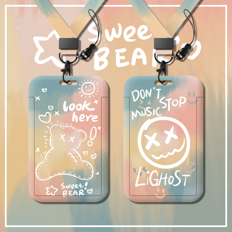 校园卡通带挂绳羊城通地铁卡套