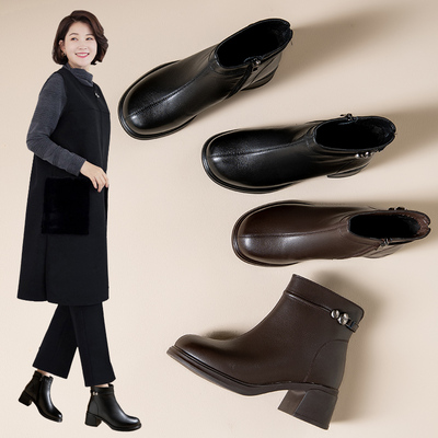 真皮短靴女2025新款秋冬