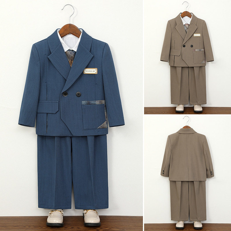男童西装套装英伦帅气休闲西服周岁花童婚礼服男宝主持钢琴演出服
