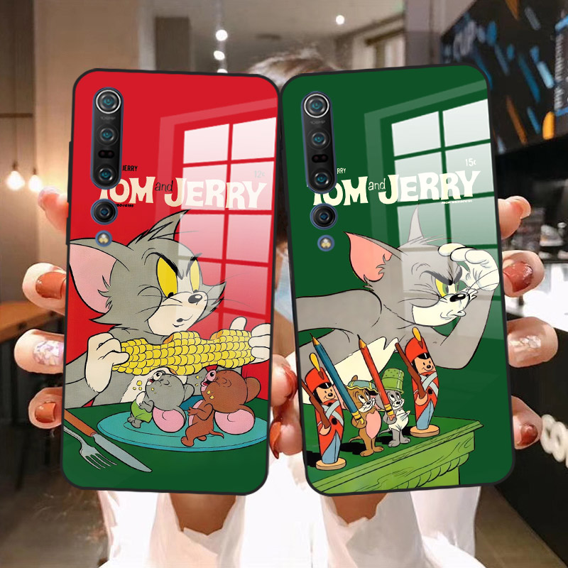 猫和老鼠 小米10 10pro 9 8 10青春版红米k30pro k20pro note8pro玻璃手机壳创意复古涂鸦汤姆猫搞怪男女情侣