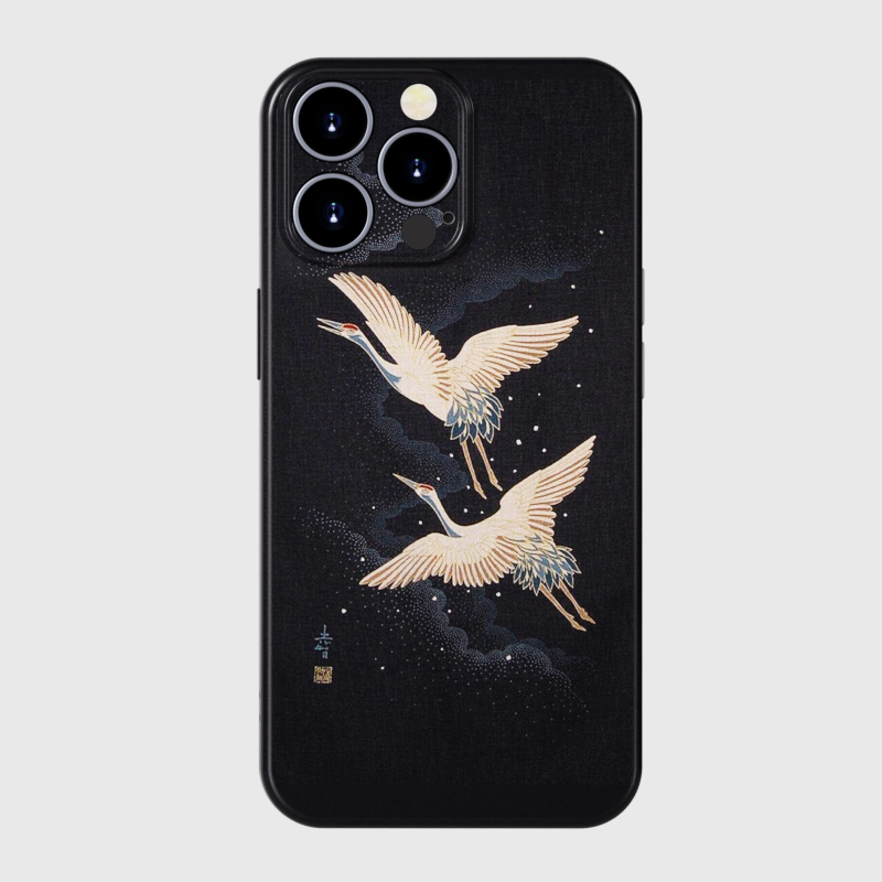 两只仙鹤手机壳创意全包图案