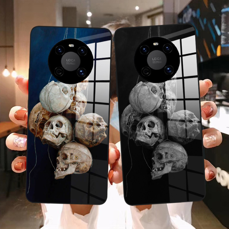 华为系列手机壳暗黑骷髅头