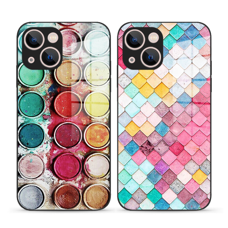 彩色磷片颜料盒创意时尚手机壳
