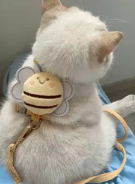 猫咪牵引绳防挣脱外出专用工字绳溜猫防走丢胸背网红宠物猫猫绳子