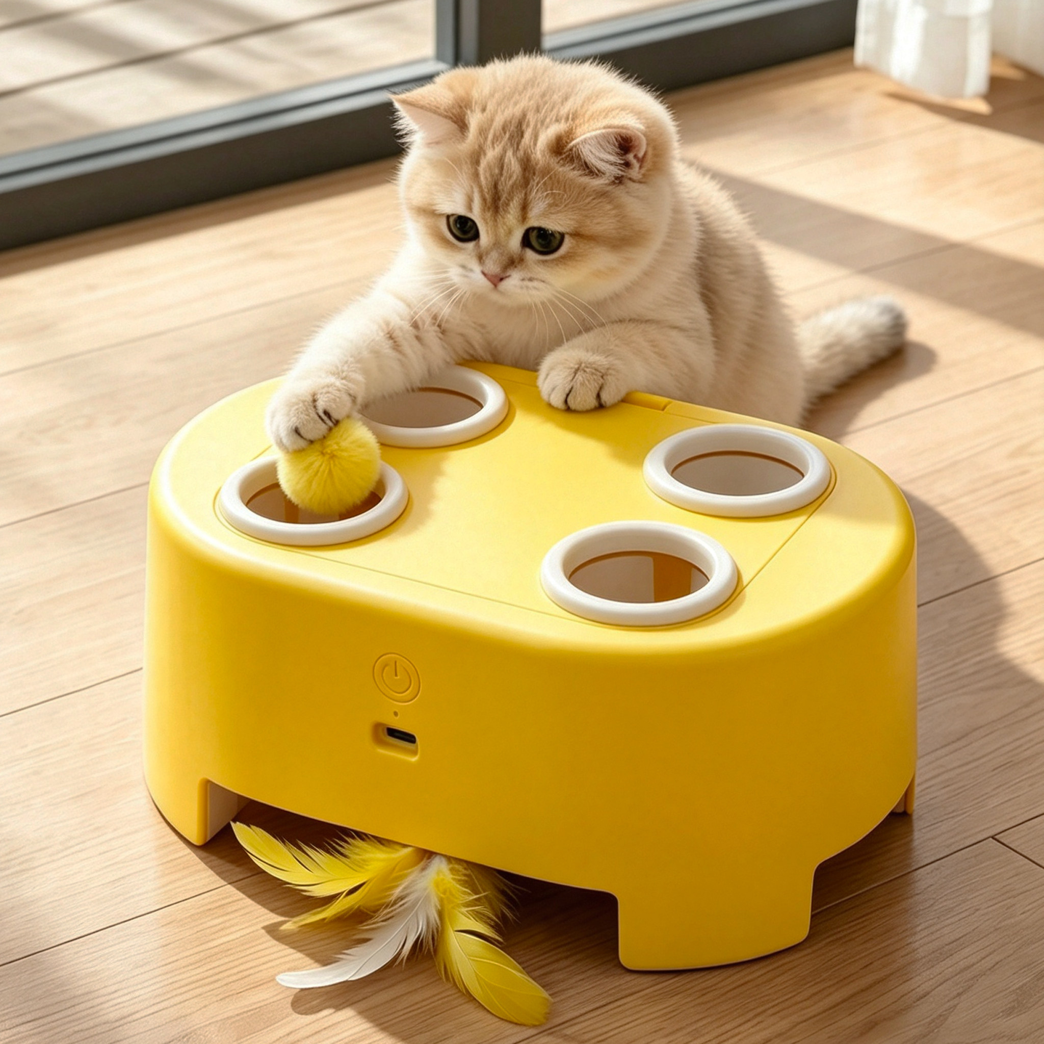 猫玩具电动打地鼠掏洞逗猫自嗨