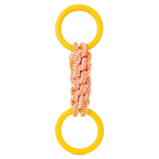 狗狗玩具拉环拔河绳结耐咬橡胶磨牙宠物陪伴互动解闷编织大型犬