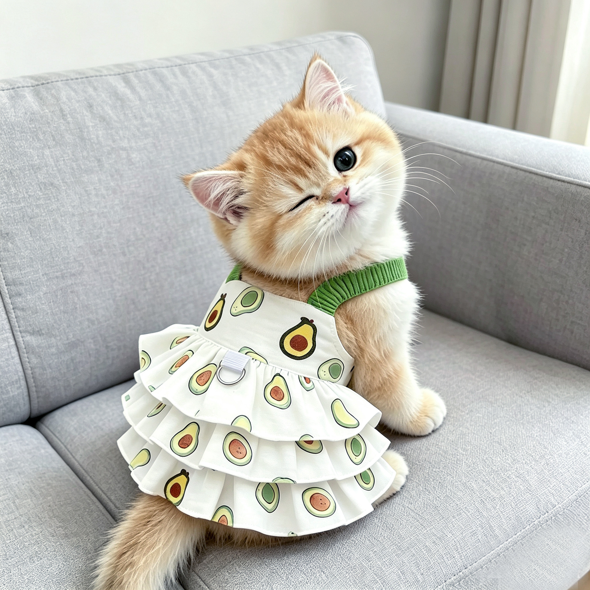 猫咪裙子夏季透气防掉毛舒适吊带