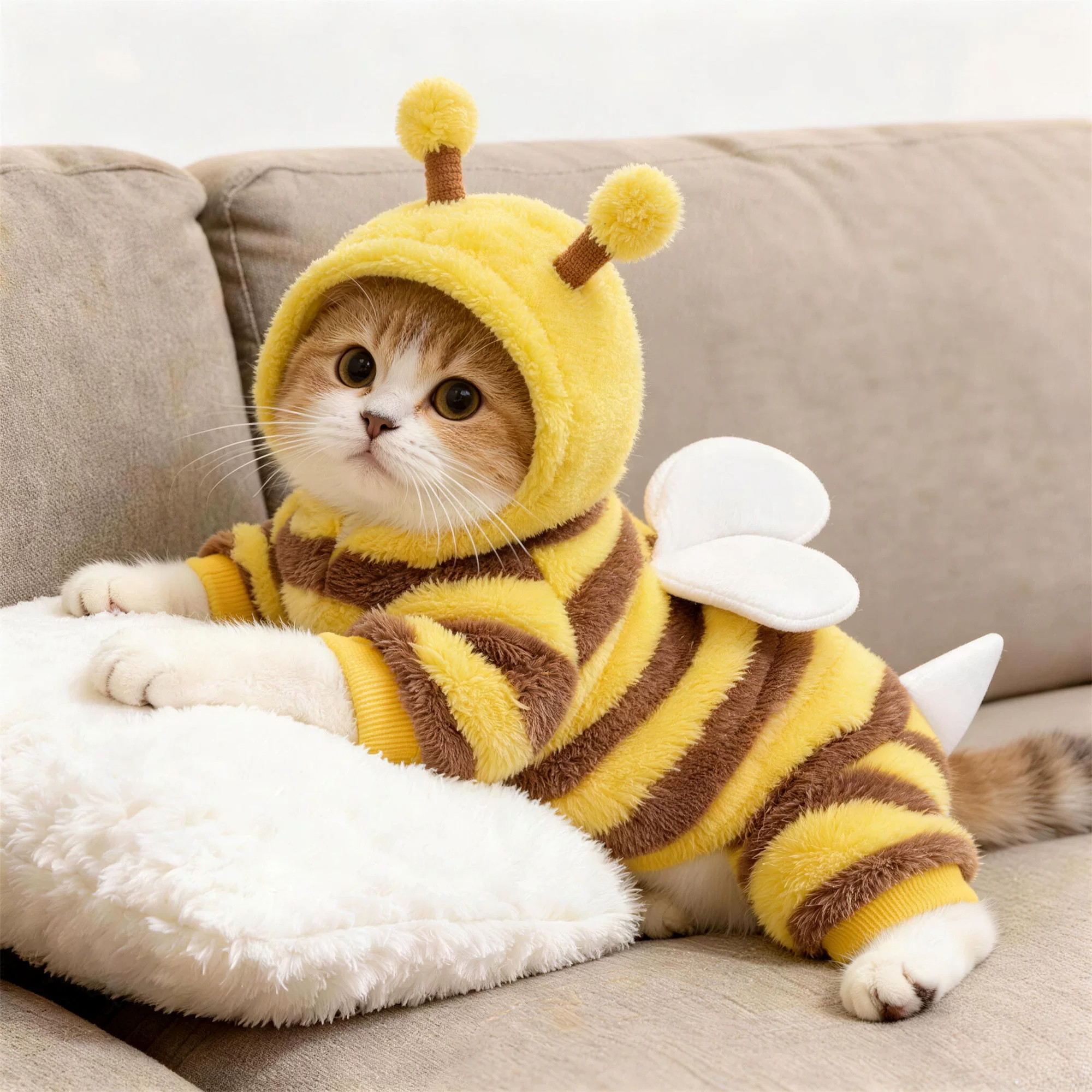 猫咪衣服秋冬加厚保暖可爱小蜜蜂