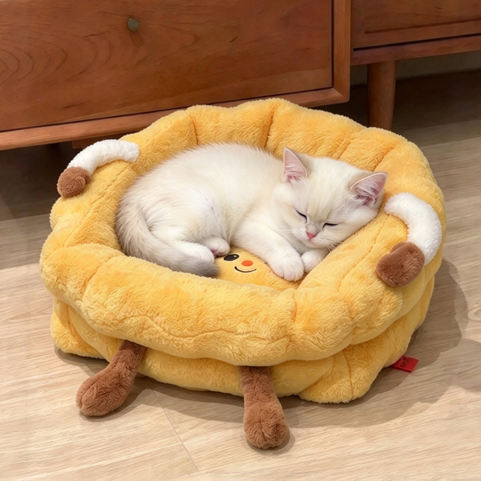 猫窝冬季保暖饼干窝窝加深睡窝可拆洗毛绒加厚北极绒睡垫狗床沙发