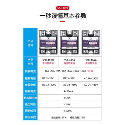 原装JAYN佳元固态继电器SSR-25DA 直流控交流40DA 交流控交流40AA