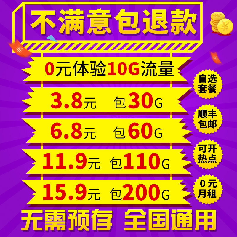 纯流量上网卡手机大流量不限速0月租4g5g全国通用APP大王卡_虎窝淘