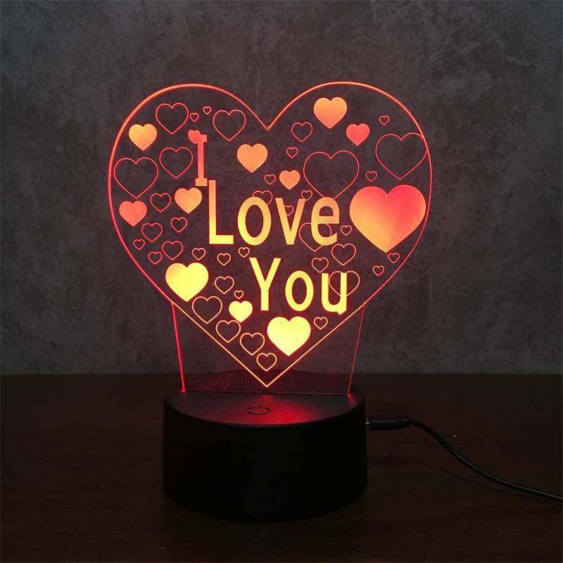 valentines day love gift 3d led night light 7 colors de