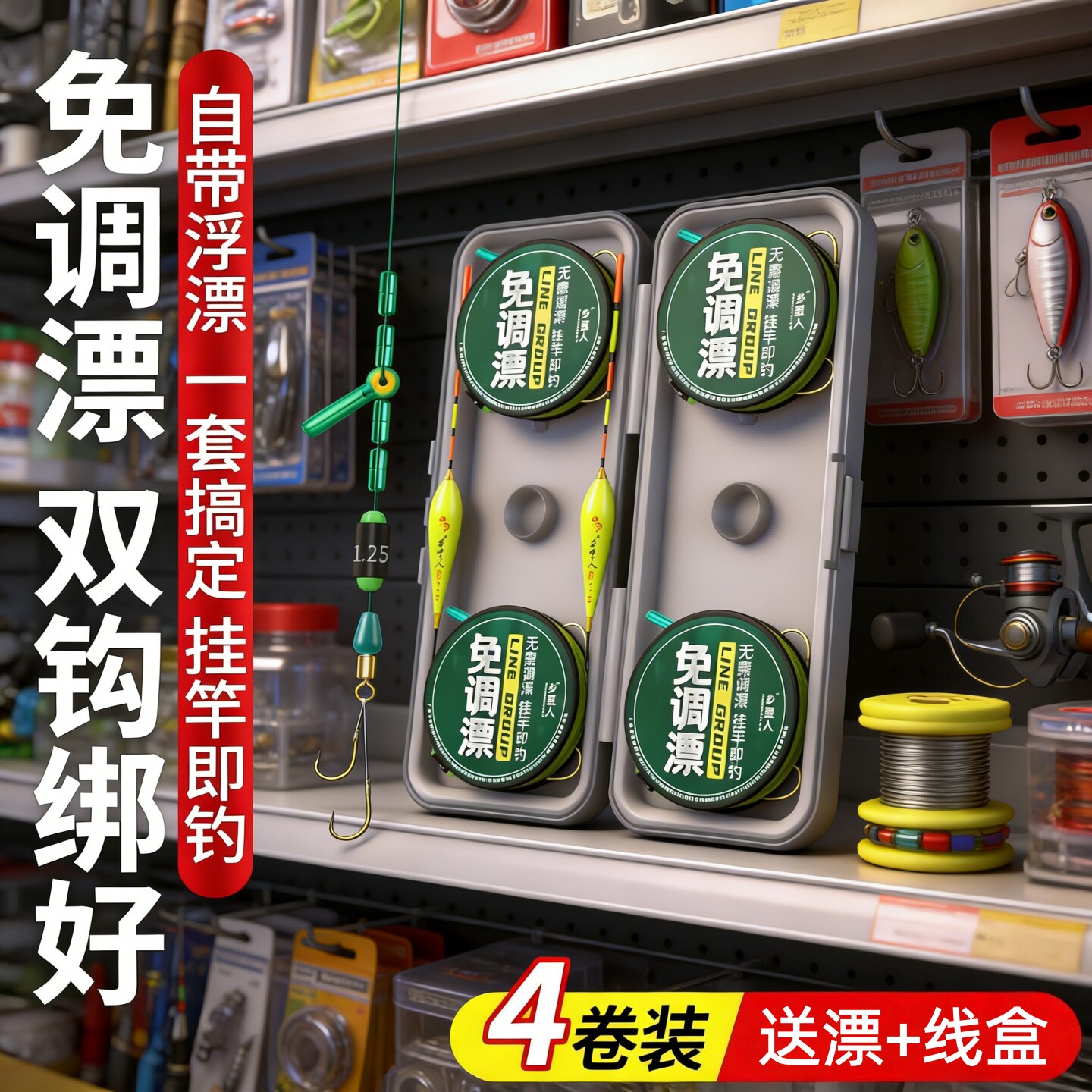 5米4鱼竿线组免调漂3米6双钩图片