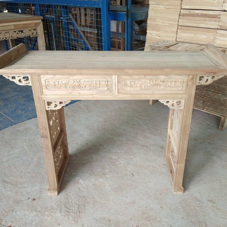 实木条案白茬供桌案几中式玄关桌 白胚中堂条案仿古条几香案佛台