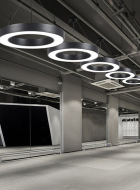 LED室内圆形空心吊灯商业造型灯异型铝合金吊灯608090灯