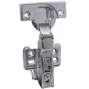 304不锈钢铰链液压阻尼缓冲合页衣柜门全盖中直大弯固定修复板片