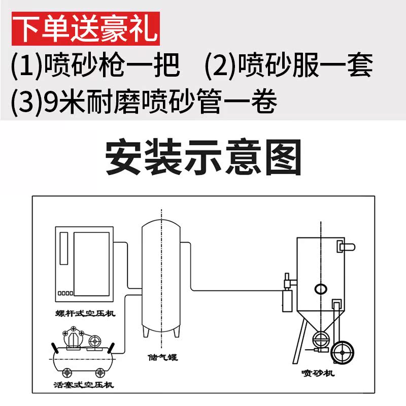 移动式喷砂机除锈喷砂罐小型高压喷砂房喷丸机湿水喷沙除锈机设备