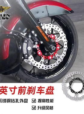 阿伦奈斯 哈雷旗舰公路前轮金色14英寸刹车盘 滑翔路王黑色刹车盘