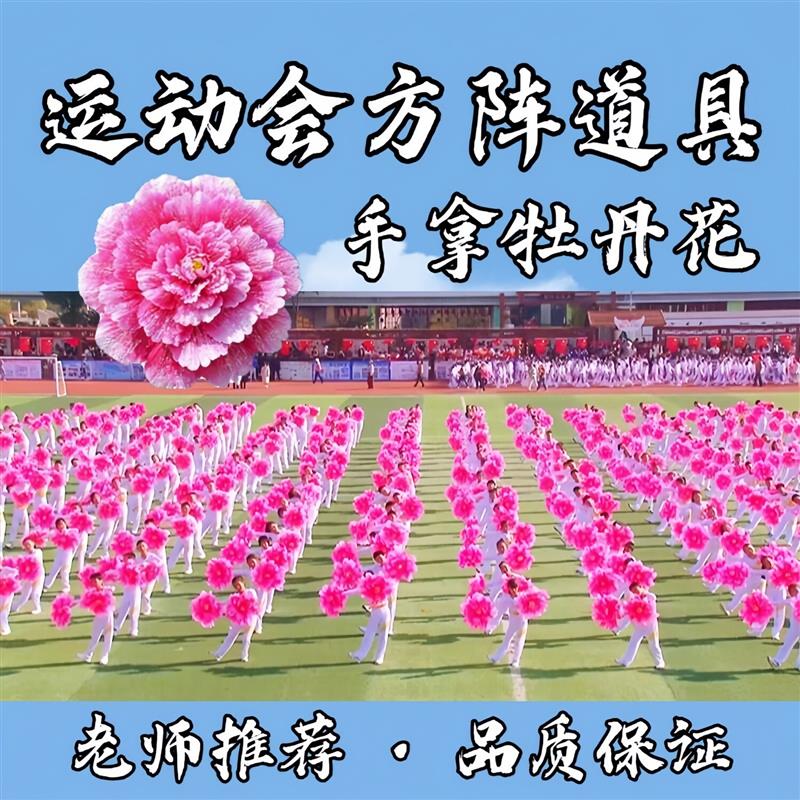 运动会手花入场创意道具牡丹花舞蹈表演初中生手持学校方队团厂家