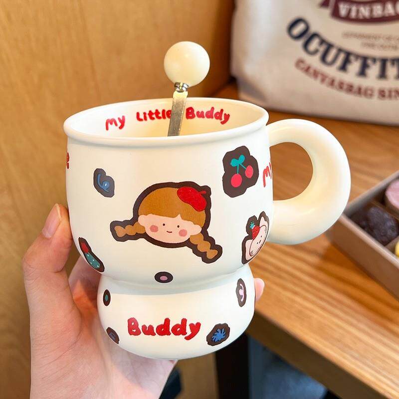 日本早餐冲泡牛奶杯子陶瓷马克杯可爱情侣喝水杯家用宿舍高颜厂家