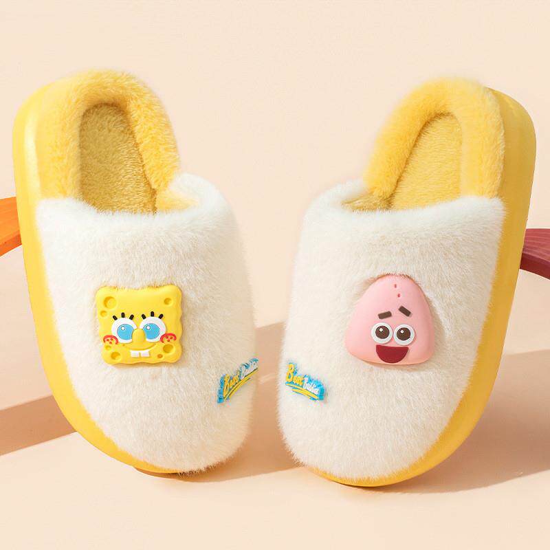 儿童卡通毛毛棉拖鞋冬季居家保暖拖鞋2025新款男女童宝宝室内厂家