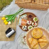 法式 户外白色野餐布海边沙滩垫露营毯子拍照道具ins风野餐布厂家