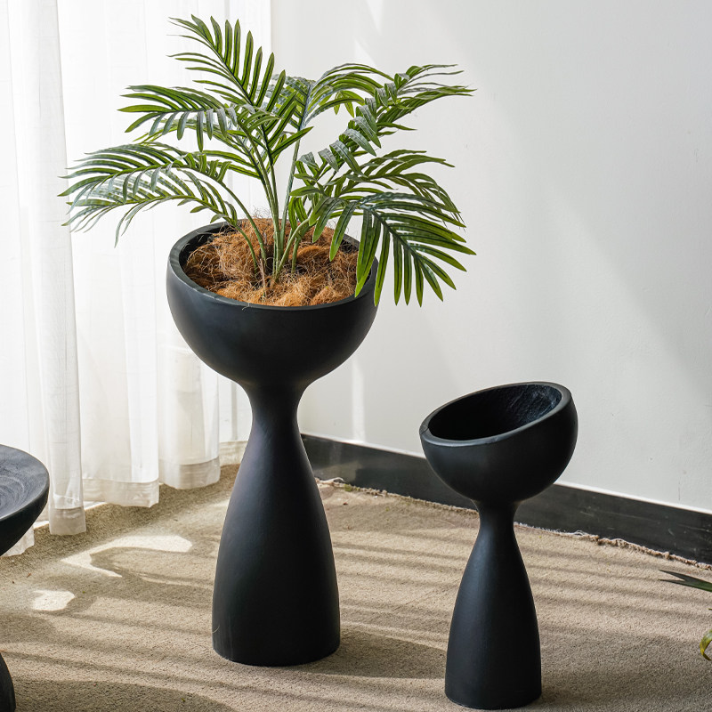 创意高脚小蛮腰水泥花盆客厅商场轻奢大型绿植物落地花器个性摆件,家居饰品,花盆,淘宝优惠券,粉丝福利购,淘宝优惠卷