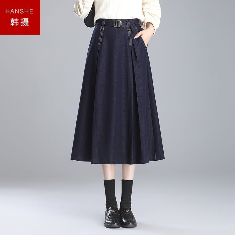 韩摄遮肉显瘦牛仔半身裙女2026秋季新款韩版时尚气质中长款a字裙