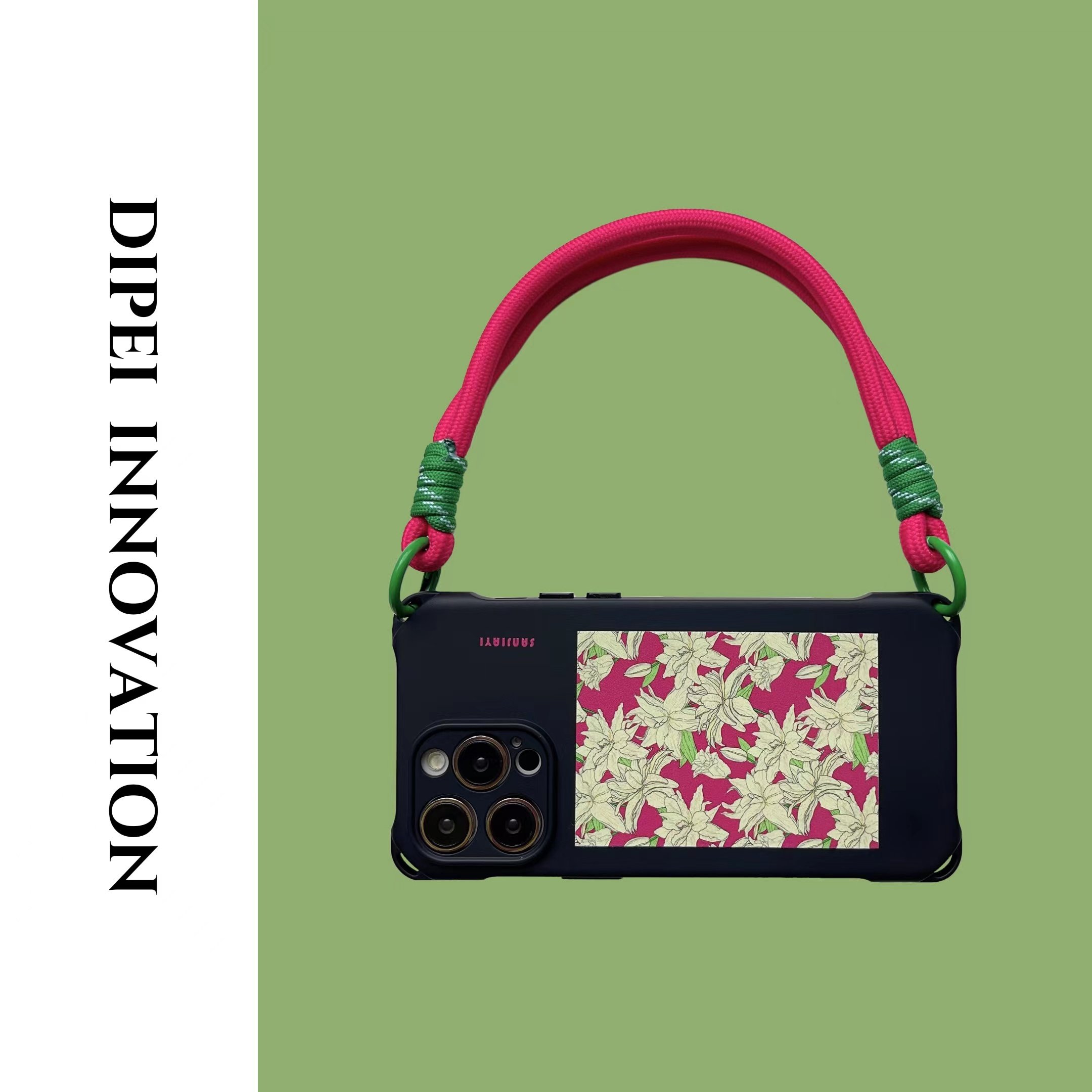 ins油画百合花挂绳手机壳14Promax可调节侧背斜挎荣耀magic5适用小米华为苹果iphone13手拎15四孔Mate50小众,3C数码配件,手机保护套/壳,淘宝优惠券,粉丝福利购,淘宝优惠卷