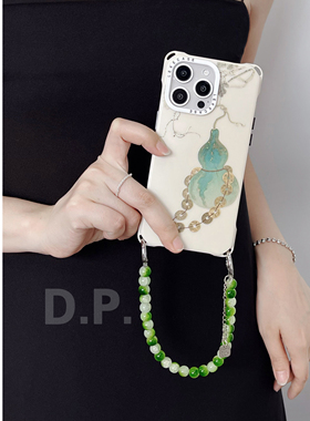 新中式葫芦挂绳手机壳适用iPhone17Promax华为mate60小米15ultra荣耀斜跨侧背式挂脖带手提链条四角开孔国风