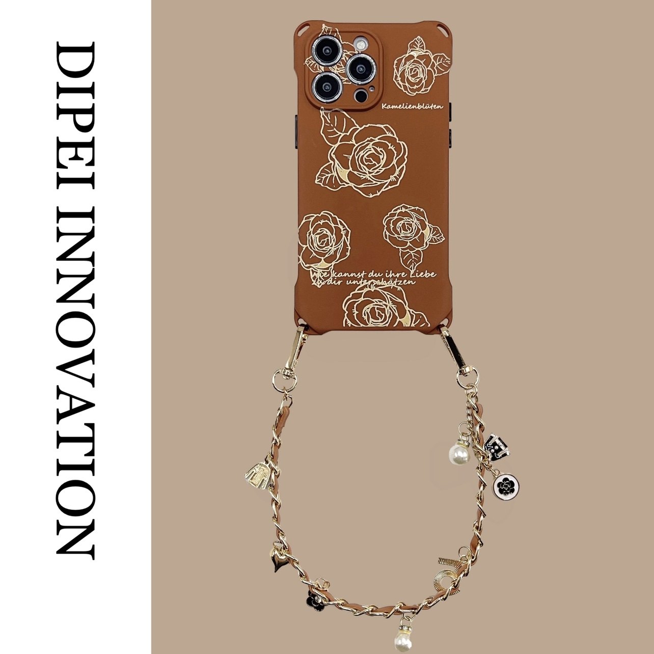 复古美拉德风带链条手机壳15Promax适用苹果14Plus四角可挂绳13新款侧背斜挎12Pro棕色软11镜头全包xsm保护套,3C数码配件,手机保护套/壳,淘宝优惠券,粉丝福利购,淘宝优惠卷