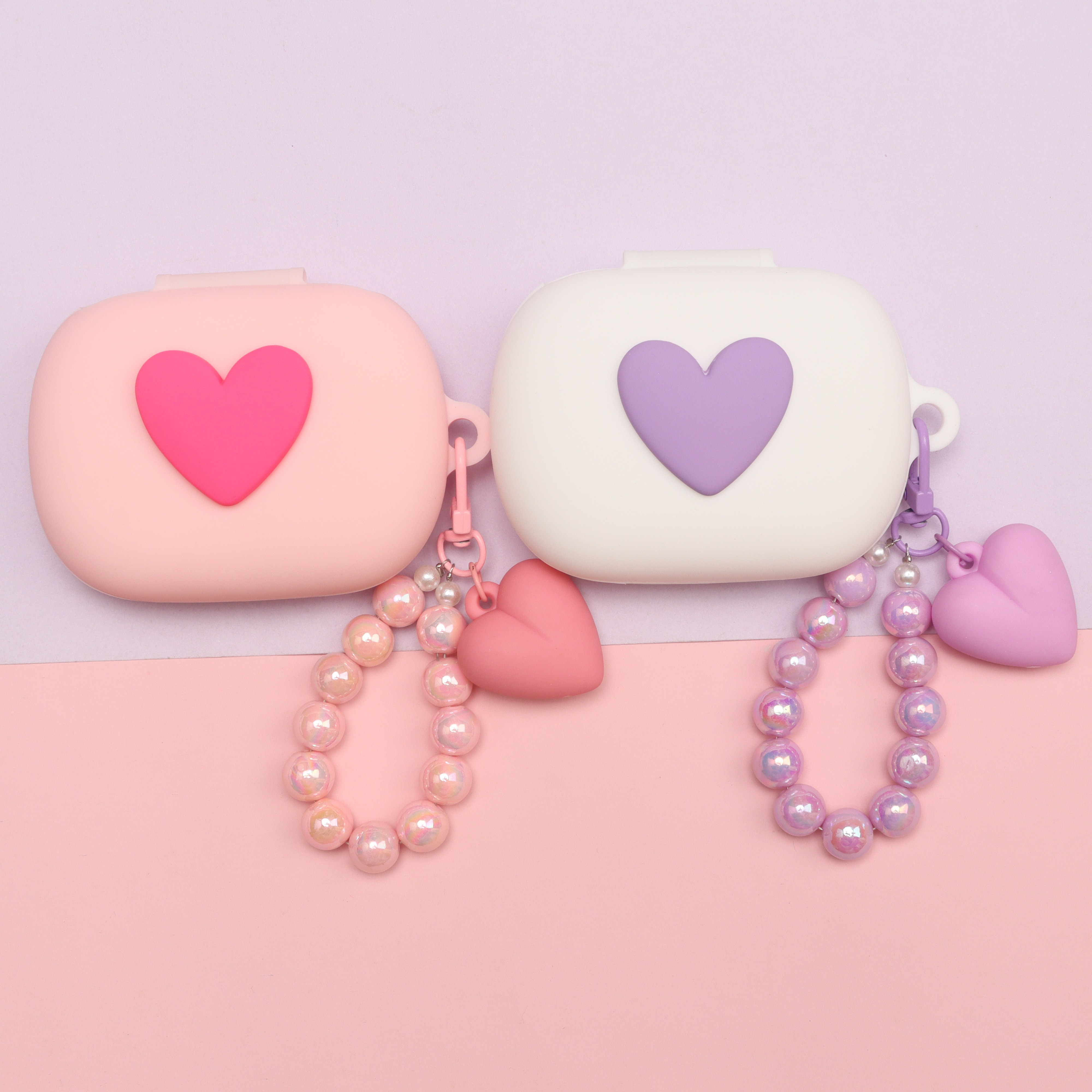 适用于JBL sense lite音悦圈舒适版蓝牙耳机保护套粉色可爱女生爱心JBL ENDURANCE ZONE悦动圈一体式硅胶软壳