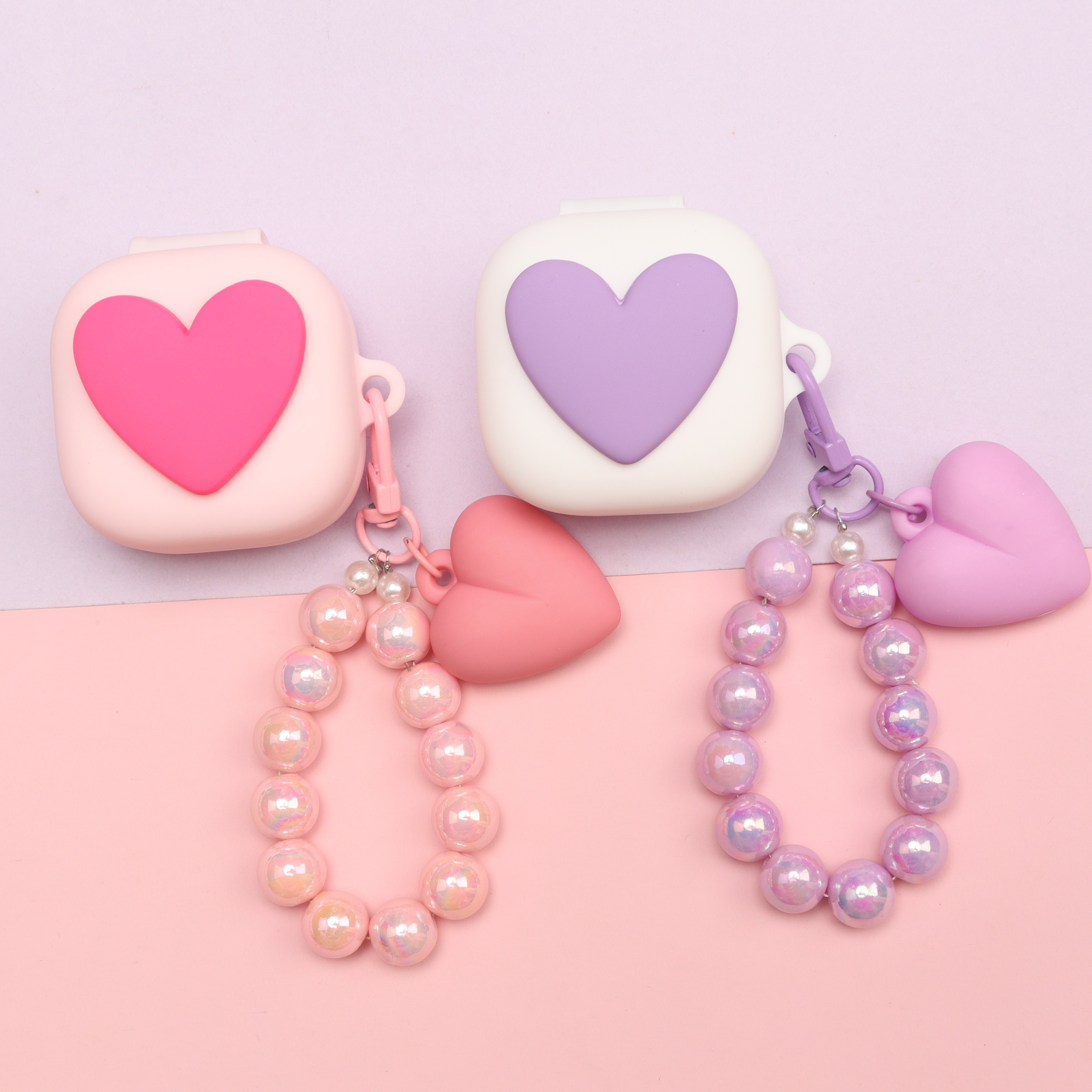 适用于Sony/索尼音扣LinkBuds Clip耳夹开放式蓝牙耳机保护套可爱粉色女生爱心LinkBuds Clip一体式硅胶软壳