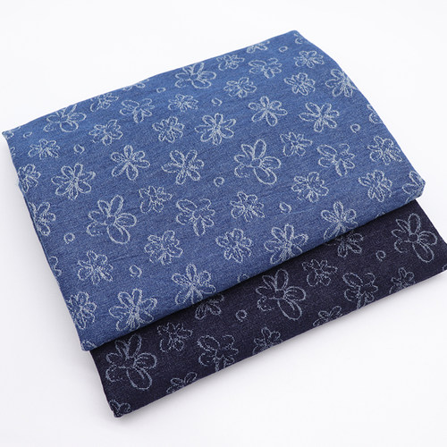 diy田园风牛仔水洗服装布料面料