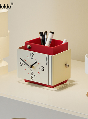 Mandbelda入户玄关摆件客厅桌面座钟办公桌创意储物时钟装饰品