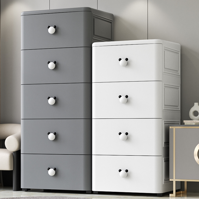 加厚抽屉式收纳柜子多o层夹缝储物箱卧室客厅床头置物家用五斗柜