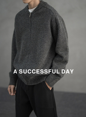 【呼呼严选专享】ASSDY|700G重磅毛绒混纺老钱毛衣男针织开衫外套