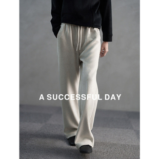 百搭针织长裤 ASSDY 2025新款 宽松简约直筒休闲裤 子潮牌 防羊绒男士