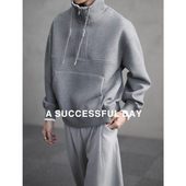 贴肤如云 抗皱保形 春季 ASSDY 半拉链撞色卫衣男士 老钱风上衣潮牌