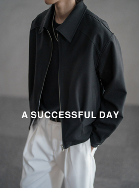 ASSDY|高品质翻领西装夹克男士2025春秋季新款拉链老钱风外套潮流